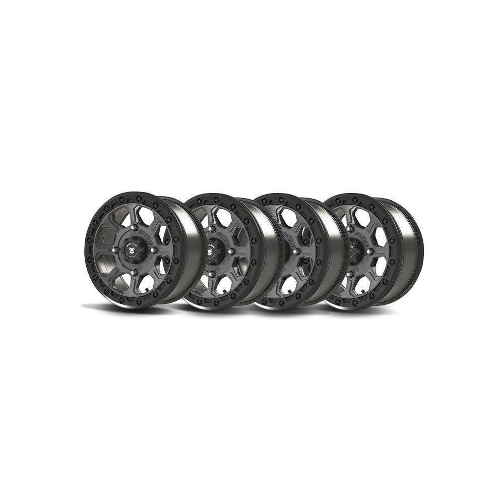 Bullite Set of 4 Ruler Wheel 15X7.0 Gun Metal/Black 4/156 5+2