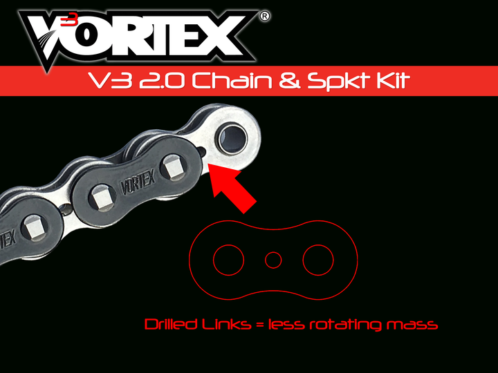 Vortex Black SSA 525RX3-118 Chain and Sprocket Kit 17-45 Tooth - CK7610