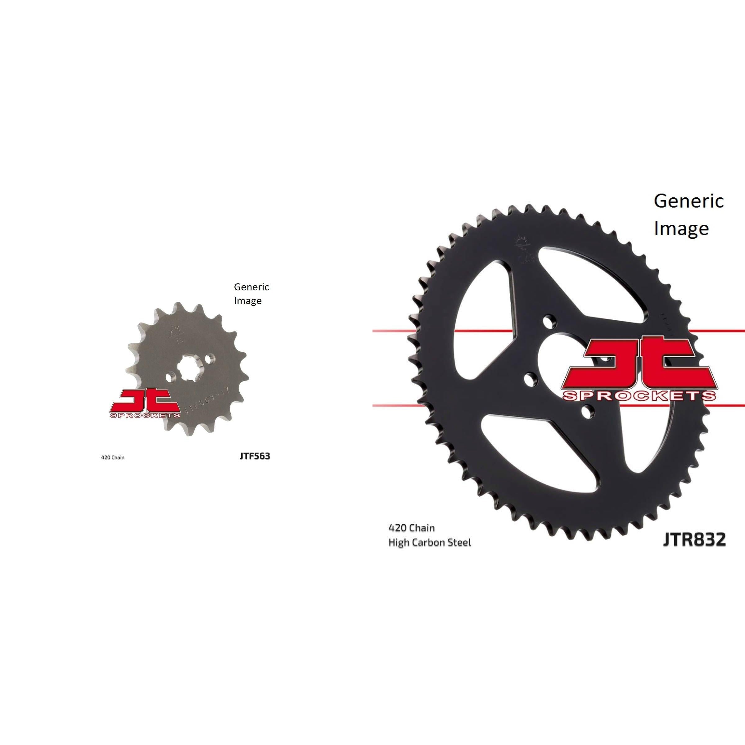 Kit de piñones de acero delanteros y traseros JT SPROCKETS para todoterreno YAMAHA MX80 1980-1982