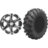 Set of 2 Mounted Wheel and Tire Kit Wheel: 12x7 2+5 4/110 Tire: 27x11-12 8 Ply