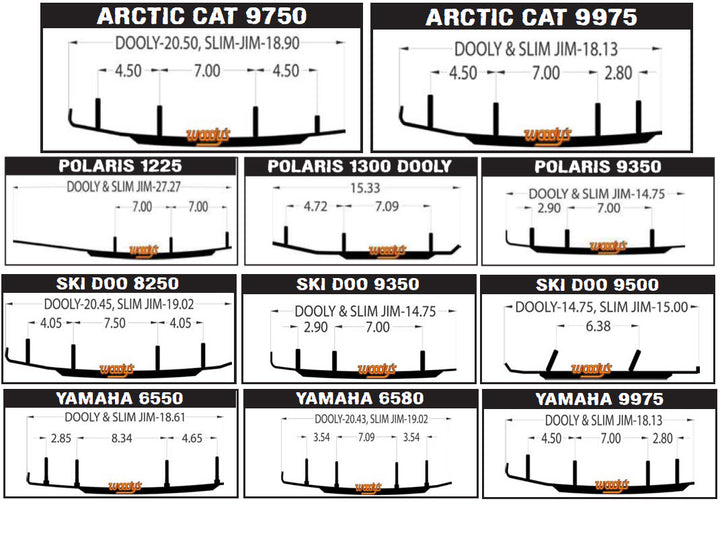 2 Dooly Runner Arctic Cat M-5 / M-6 / M-7/ M-8 / M-1000/ SP/M-1100/9000 05-15 4"