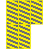Set of 5 Yellow Plastic Reflective Sign 6 Inch X 12 Inch - Left Hazard