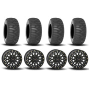 System 3 SB-6 Beadlock Matte Black 15" Wheels And SS360 Sand/Snow Tires [31x10-15] ,[31x12-15]