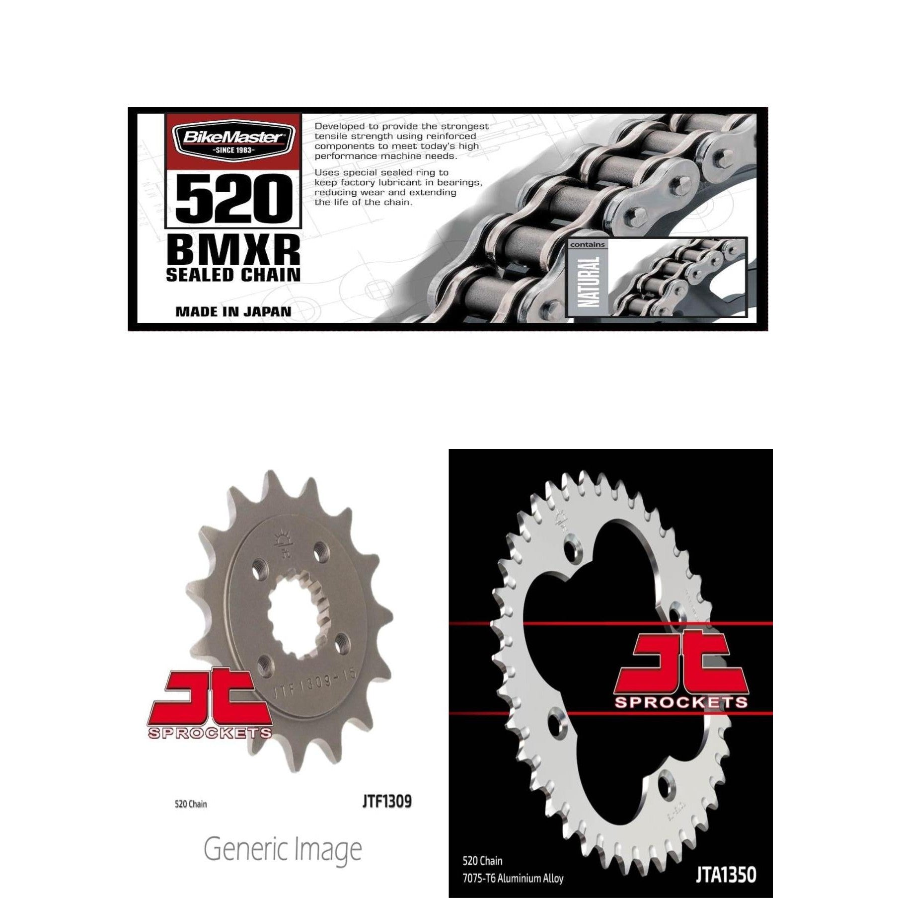 520 BMXR Sealed Chain, Front & Rear Sprocket Kit fits HONDA TRX400EX 2005-2008