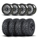 Set of Four Bullite Blade Wheels 14" Gray And Kenda K3204R Klever XT Tires [32x10R-14]