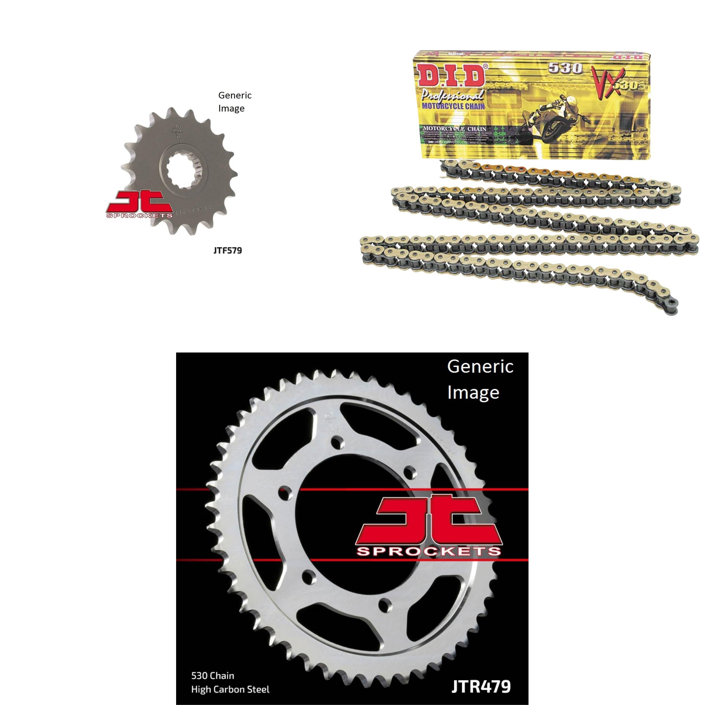 530VX Chain Natural, Front & Rear Sprocket Kit for YAMAHA YZF-R1 1998-2003