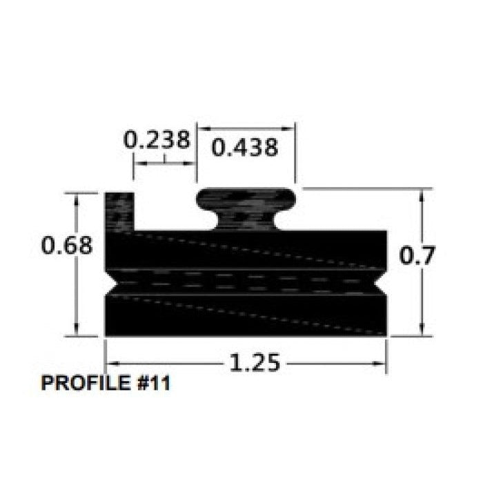 SPI Black Slide Runner Profile 11 56" 211-56-80