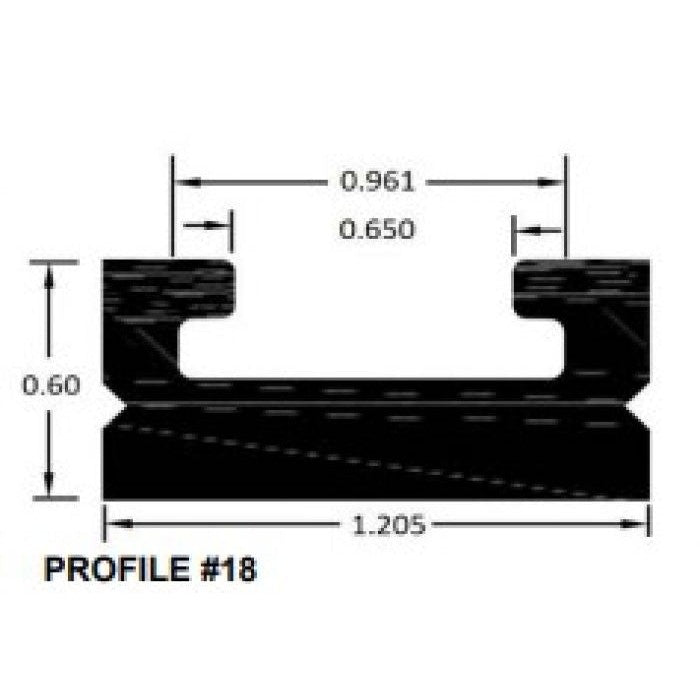 SPI Black Slide Runner Profile 18 52 1/4" 616-56-80