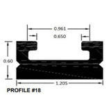 SPI Black Slide Runner Profile 18 52 1/4" 616-56-80