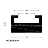 SPI Black Slide Runner Profile 20 66" 620-66-80