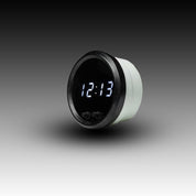 Intellitronix Clock LED Digital in Black Bezel - White