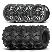 Set of Four Bullite Blade Wheels 14" Gray And Kenda K538 Executioner Tires [28x11-14]