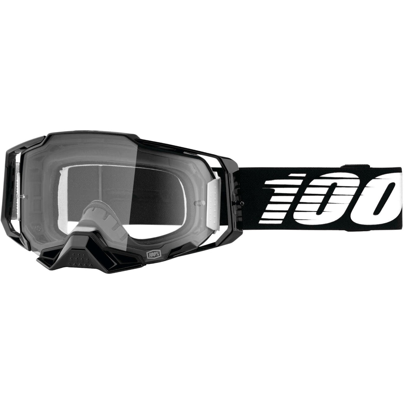 100% Armega Goggles Black with Clear Lens - 50700-001-02