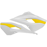 Acerbis White/Yellow Radiator Shrouds for Husqvarna - 2393411070