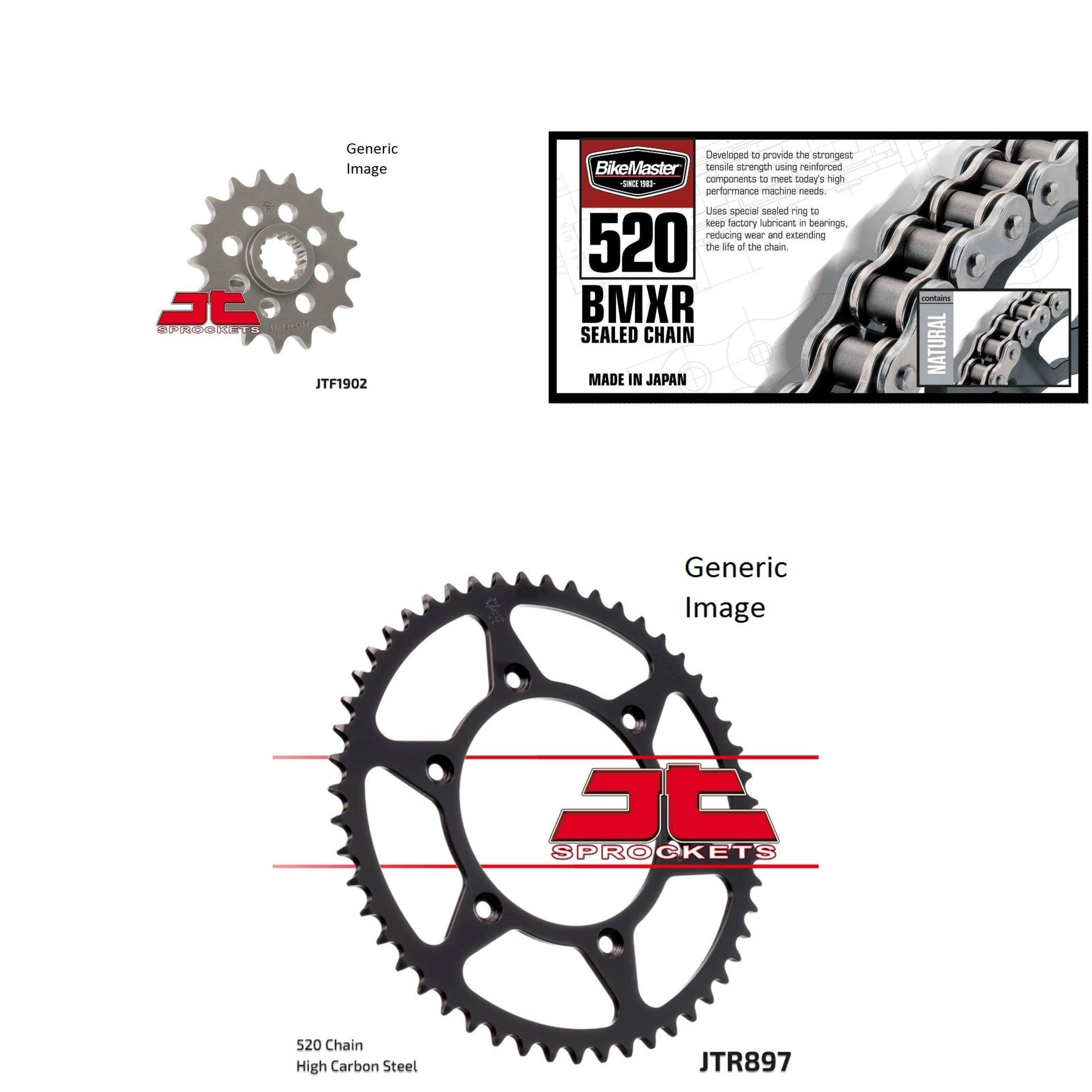 520 BMXR Chain Natural, Front & Rear Sprocket Kit for KTM 640 LC4 ADV 1999-2008