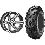 Set of 2 Mounted Wheel and Tire Kit Wheel: 12x7 5+2 4/110 Tire: 25x8-12 6 Ply