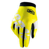 100% Men's iTrack Gloves Neon Yellow S - 10002-004-10