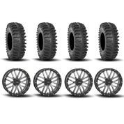 System 3 ST-3 Simulated Beadlock Gun Metal Grey 20" Wheels And XT400 Tires [33x9.5R-20]