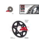 Kit de cadena 520H natural, piñón delantero y trasero para Kawasaki ZX550 GPZ 1984-1986