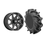 Set of 2 Mounted Wheel and Tire Kit Wheel: 14x7 5+2 4/110 Tire: 28x9-14 6 Ply