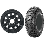 Set of 2 Mounted Wheel and Tire Kit Wheel: 12x7 5+2 4/110 Tire: 26x9-12 6 Ply