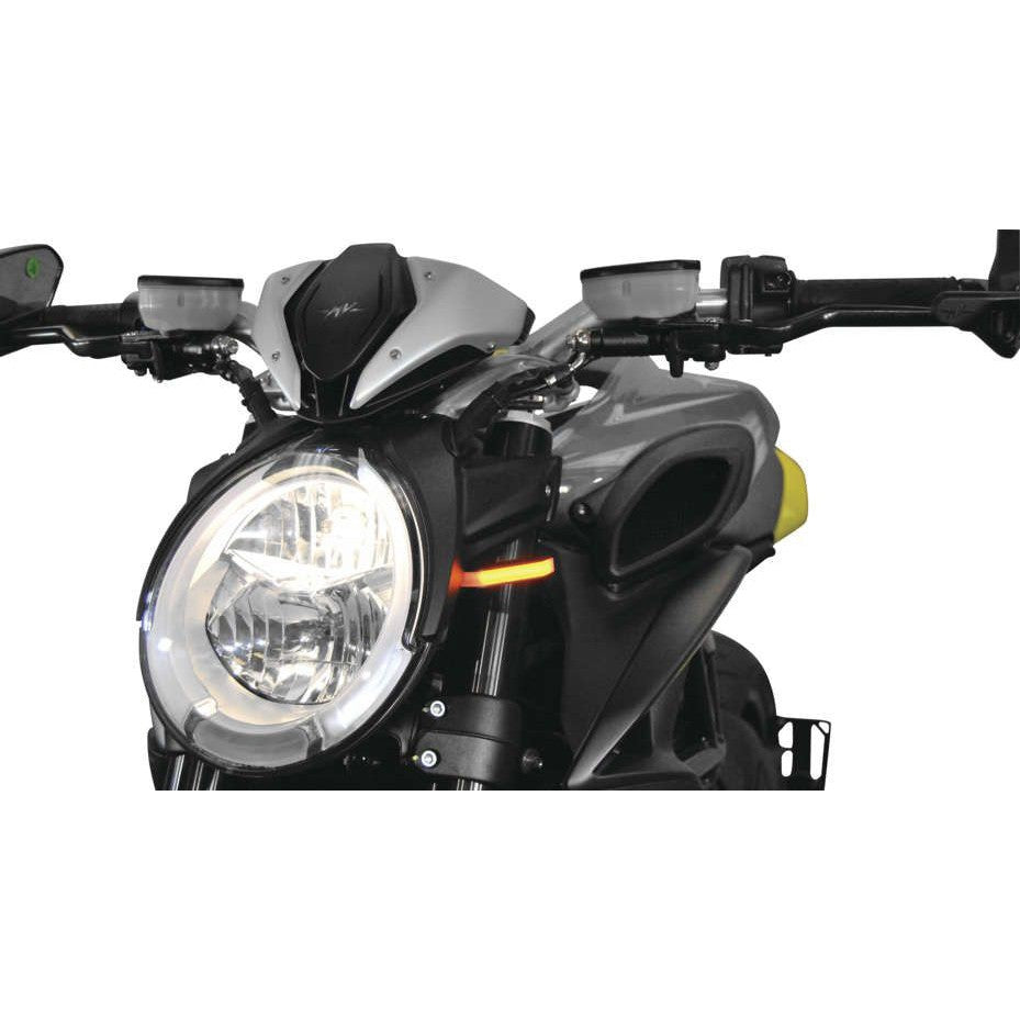 New Rage Cycles LED Replacement Turn Signals Front Black - BRUTALE17-FS