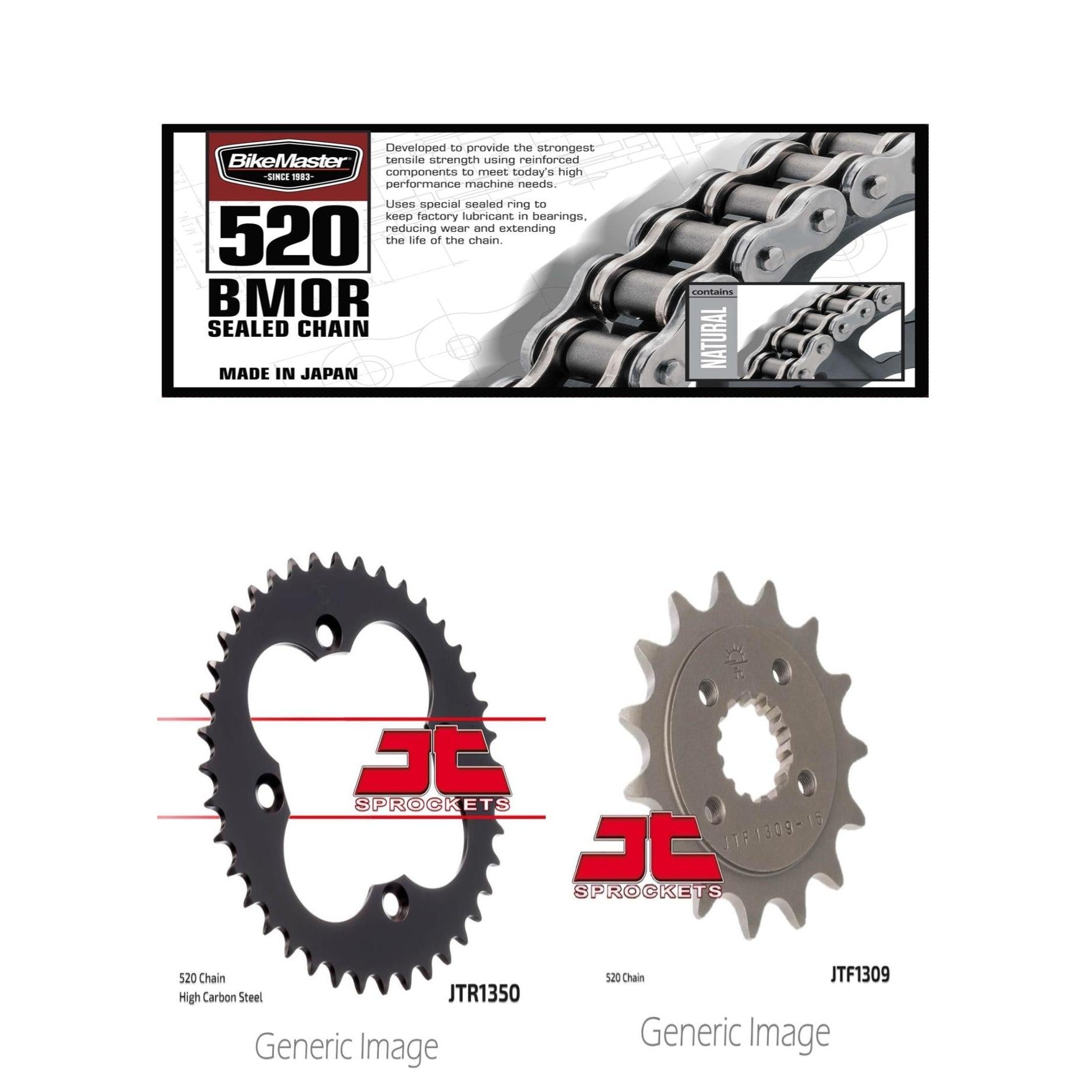 520 BMOR Sealed Chain, Front & Rear Sprocket Kit for HONDA TRX400EX 2005-2008