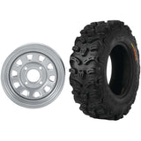 Set of 2 Mounted Wheel and Tire Kit Wheel: 12x7 5+2 4/137 12mm Tire: 26x9-12 8 Ply