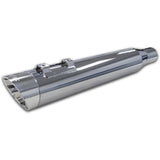 Sistema de escape completo cromado Two Brothers Racing Comp-S 2 en 1 con tapa de corte diagonal posterior 005-4640199-PS
