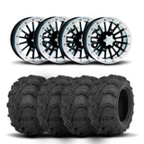 Llantas ITP SD Dual de 14" en negro mate y neumáticos Mud Lite [28x12-14]
