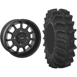 Set of 2 Mounted Wheel and Tire Kit Wheel: 14x7 5+2 4/156 Tire: 28x9.5-14 8 Ply
