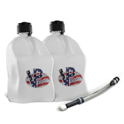 VP Racing 2 Pack Patriotic 5.5 Gallon Square Utility Jugs + Deluxe Fill Hose