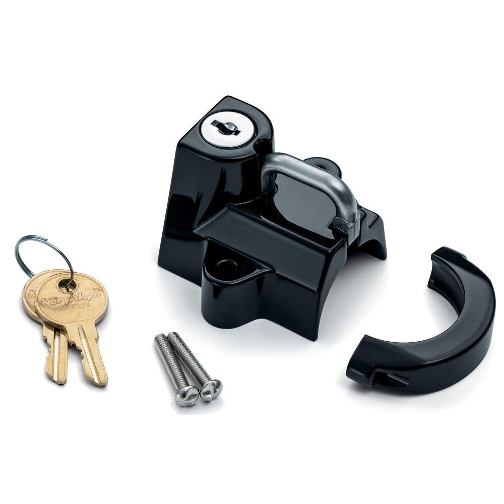 Kuryakyn Universal Helmet Lock Gloss Black 1-1/4-1-1/2"