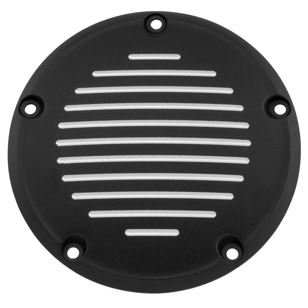 Bikers Choice Derby Cover For - 302823 5 Hole Grooved Black