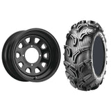 Set of 2 Mounted Wheel and Tire Kit Wheel: 14x7 2+5 4/110 Tire: 28x11-14 6 Ply