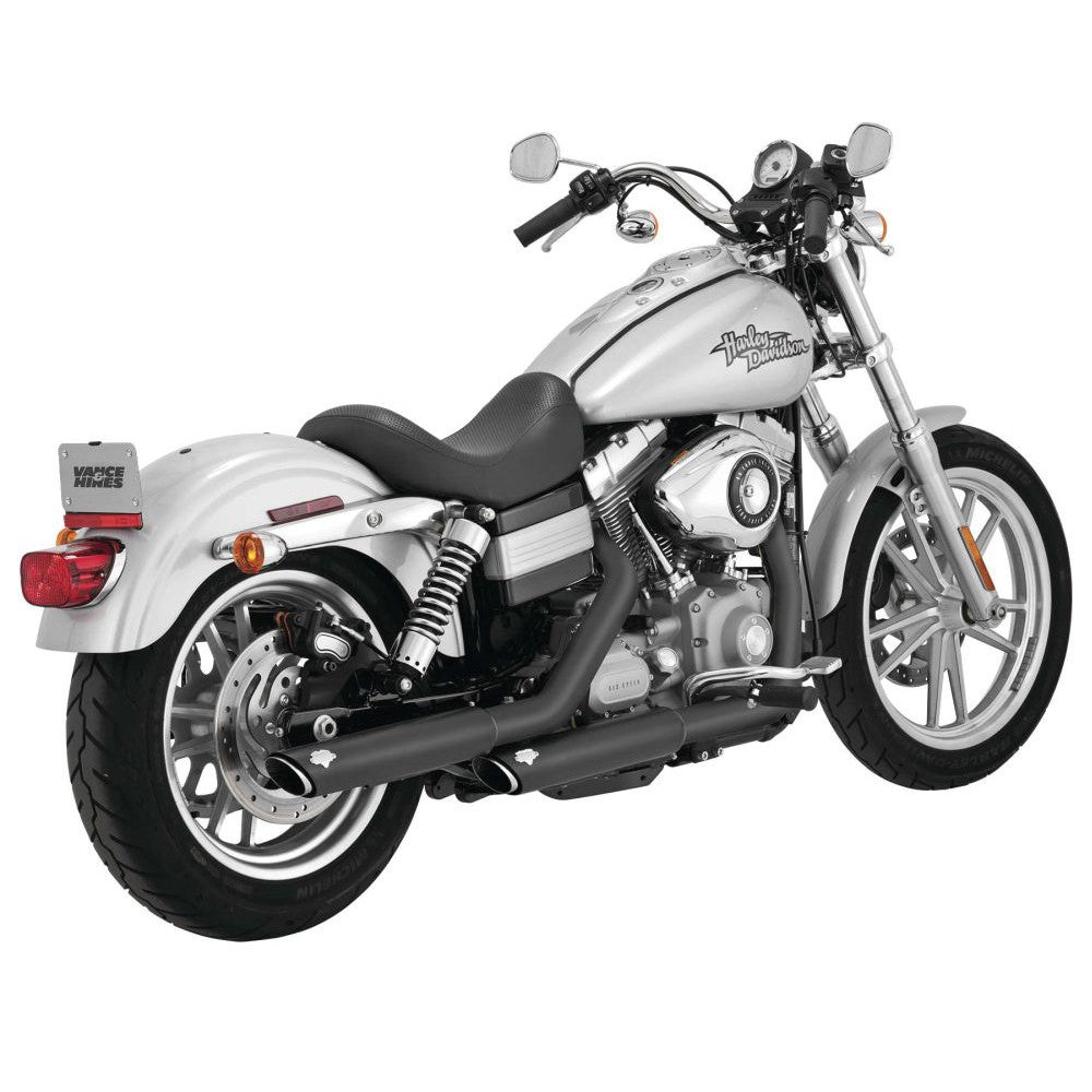 Vance And Hines Twin Slash Muffler 3in Slip On Exhaust Black With Fuelpak FP4