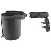 Ram Mounts Level Cup Drink Holder With Standard Double Socket Arm and Brake/Clutch Reservoir Base Black - RAM-B-132-309