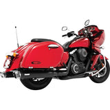 Sistema de escape doble Freedom Performance con silenciador de carreras de 4", color negro y punta cromada MY00105