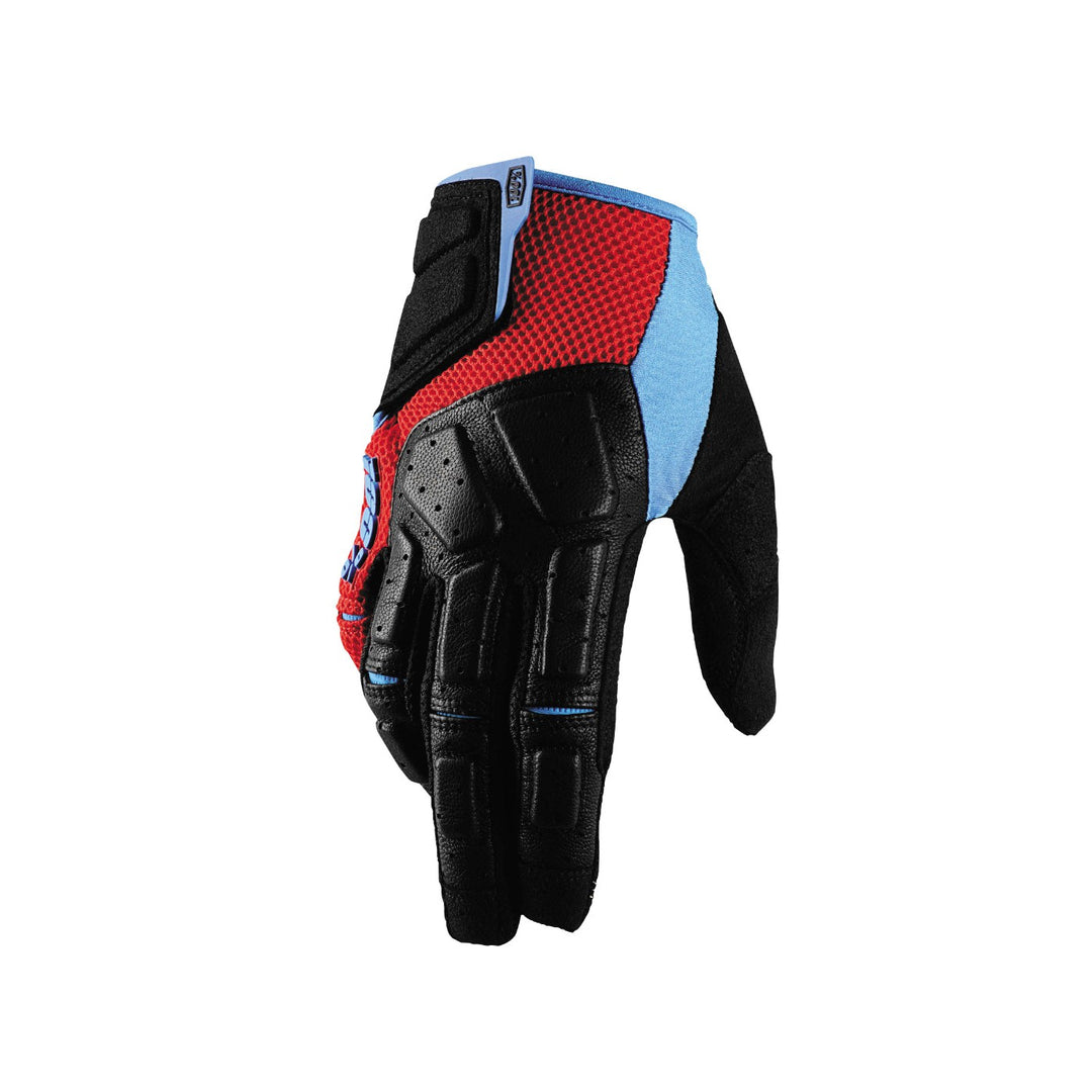 100% Men's Simi Gloves Red/Cyan S - 10003-003-10