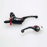 ASV Black F4 Quad Model Shorty Clutch + Brake Lever Pro Pack For Kawasaki KFX450R 2008-2014