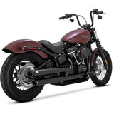 Vance And Hines Twin Slash Muffler 3in Slip On Exhaust Black With Fuelpak FP4