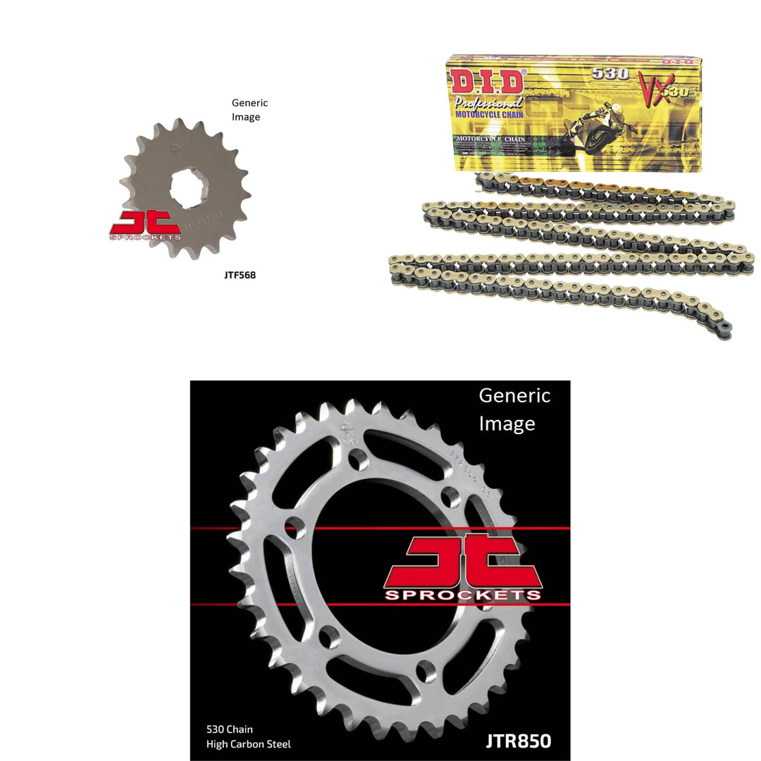 530VX Chain Natural, Front & Rear Sprocket Kit for Street YAMAHA XS650 1974-1983