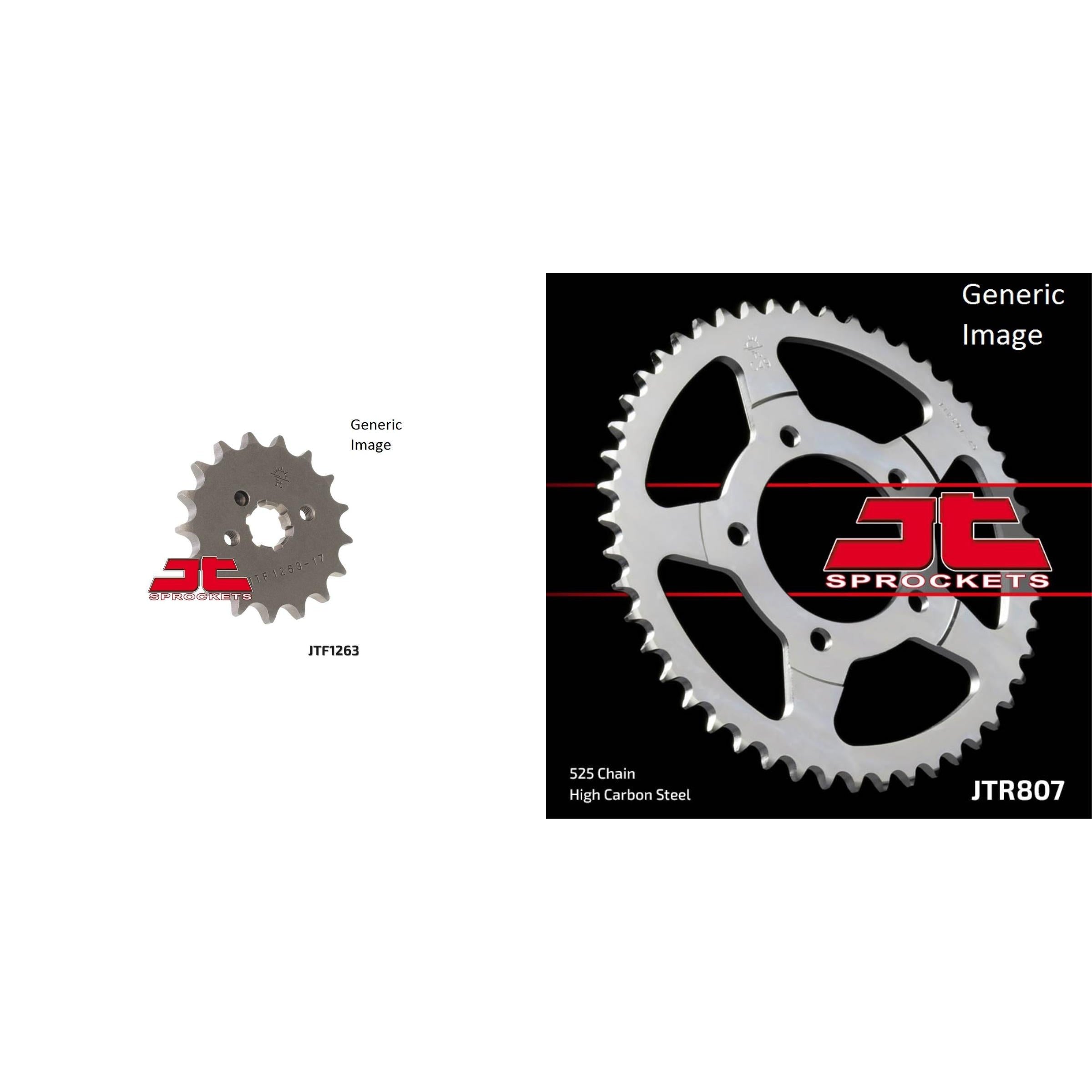 JT SPROCKETS Front and Rear Steel Sprocket Kit for OffRoad KAWASAKI KV100 1976