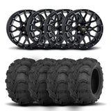 Llantas ITP Hurricane de 17" en negro mate y neumáticos Mud Lite XTR [27x9-14]