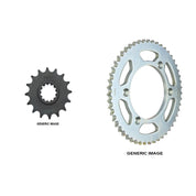 SUNSTAR Front and Rear Steel Sprocket Kit for OFFROAD KAWASAKI KLX125 2003-2006