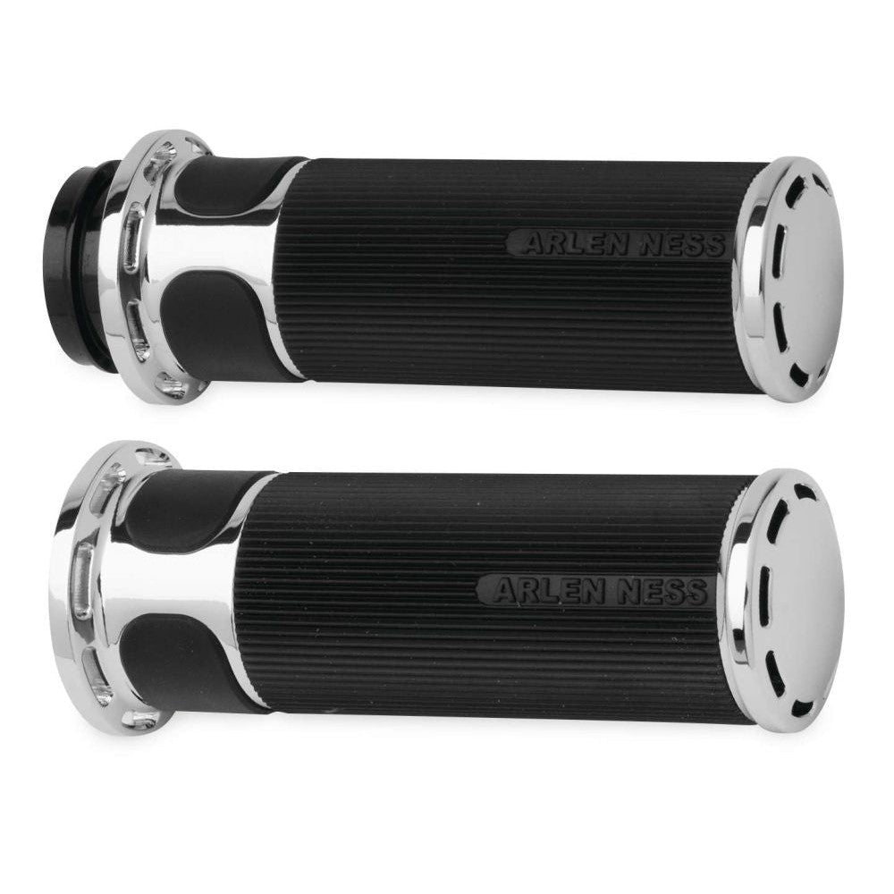 Arlen Ness Cable Style Slot Track Chrome Fusion Series Grips 07-300