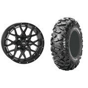 Set of 2 Mounted Wheel and Tire Kit Wheel: 14x7 5+2 4/110 Tire: 26x9-14 6 Ply
