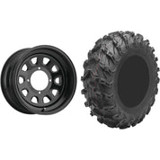 Set of 2 Mounted Wheel and Tire Kit Wheel: 14x7 4+3 4/156 Tire: 27x9-14 8 Ply