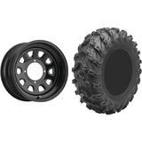 Set of 2 Mounted Wheel and Tire Kit Wheel: 14x7 4+3 4/156 Tire: 27x9-14 8 Ply