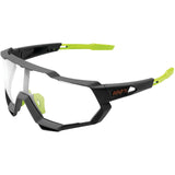 100% Speedtrap Sunglasses Soft Tact Cool Grey with Clear Lens - 61023-188-77